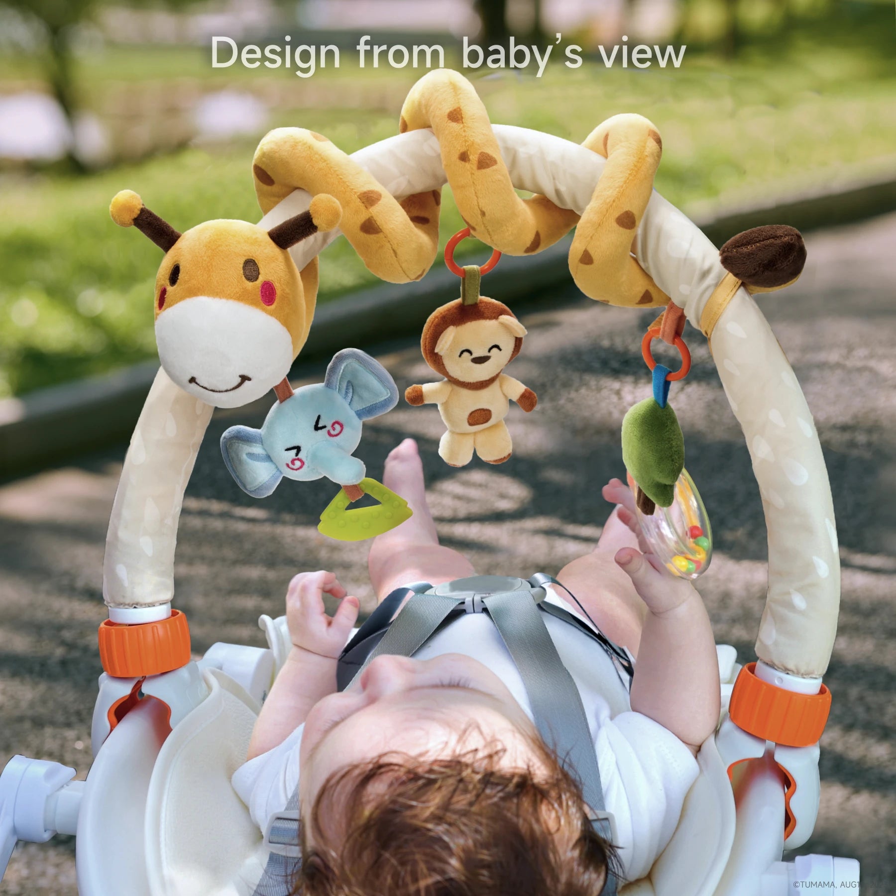 Baby stroller arch toy giraffe elephant lion portable baby mobile for bassinet car seat crib travel activity arch toy for babies Infants 0 Month
