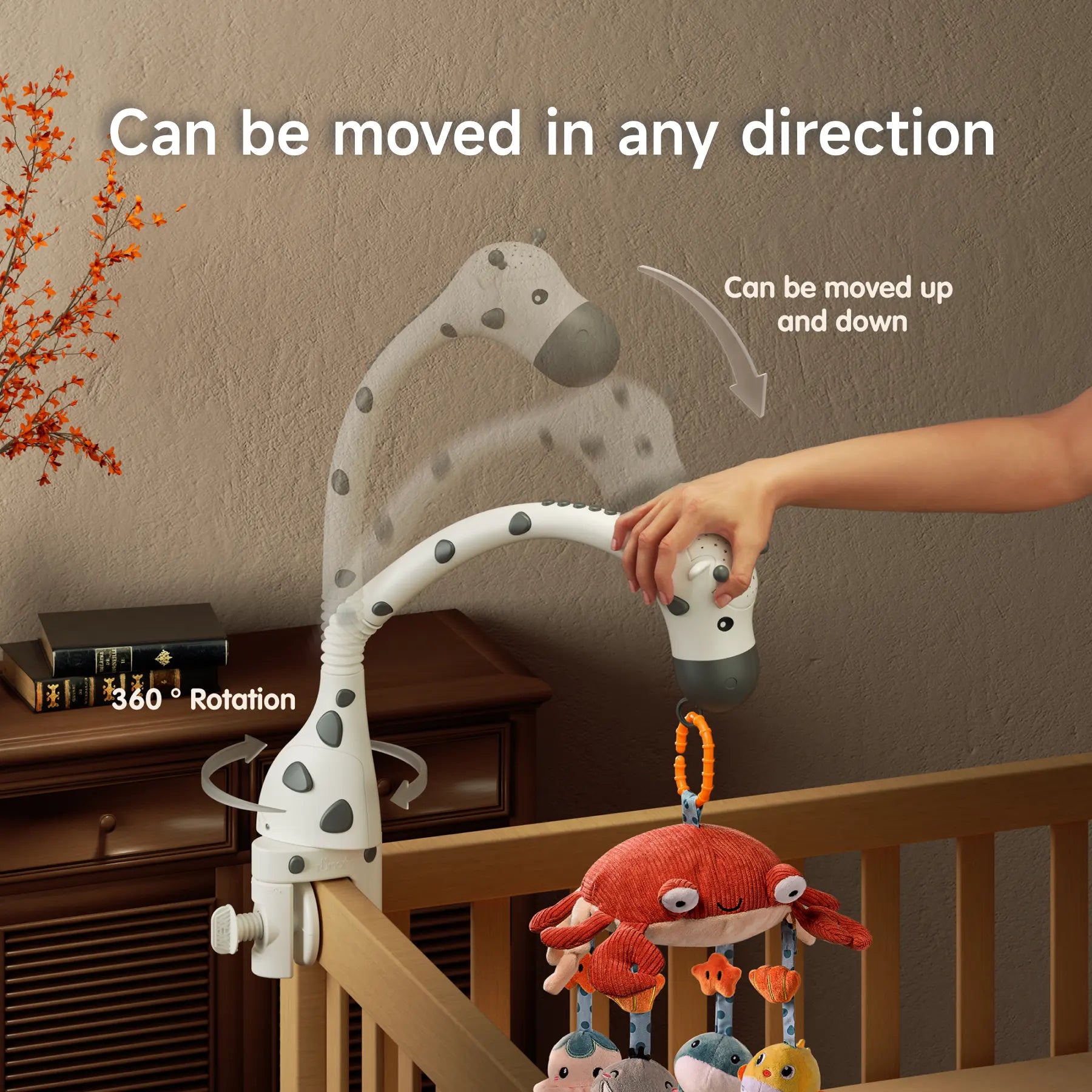 Mobile for Crib with Lights and Music, Soothing Toys for Newborns