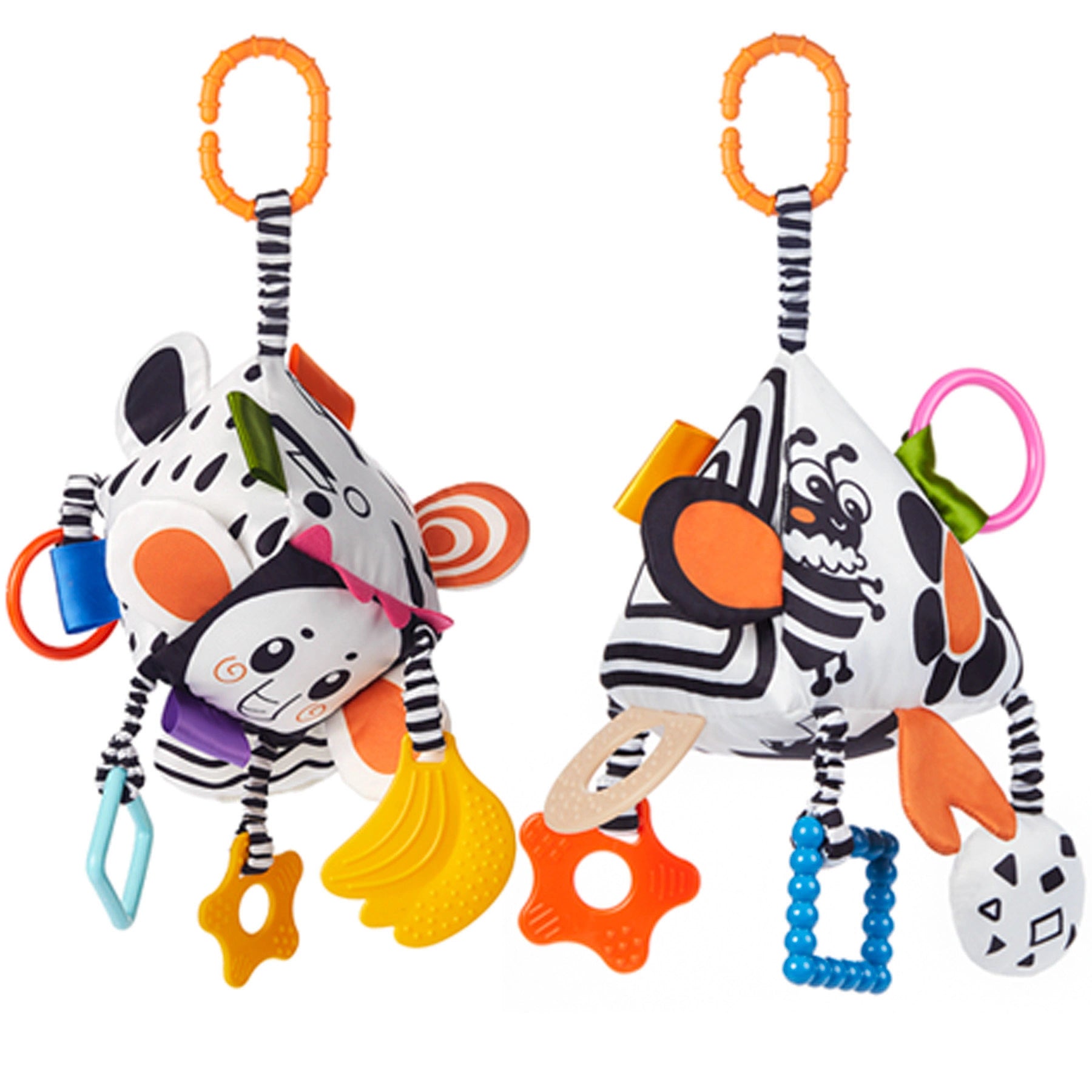 High contrast black & white toy plush rattle - Tumama Kids