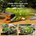 Dinosaur toys race track, 281 Pcs dinosaur train toys flexible train tracks with dinosaurs figures, electric cars, playset for toddler kids 3 Years+