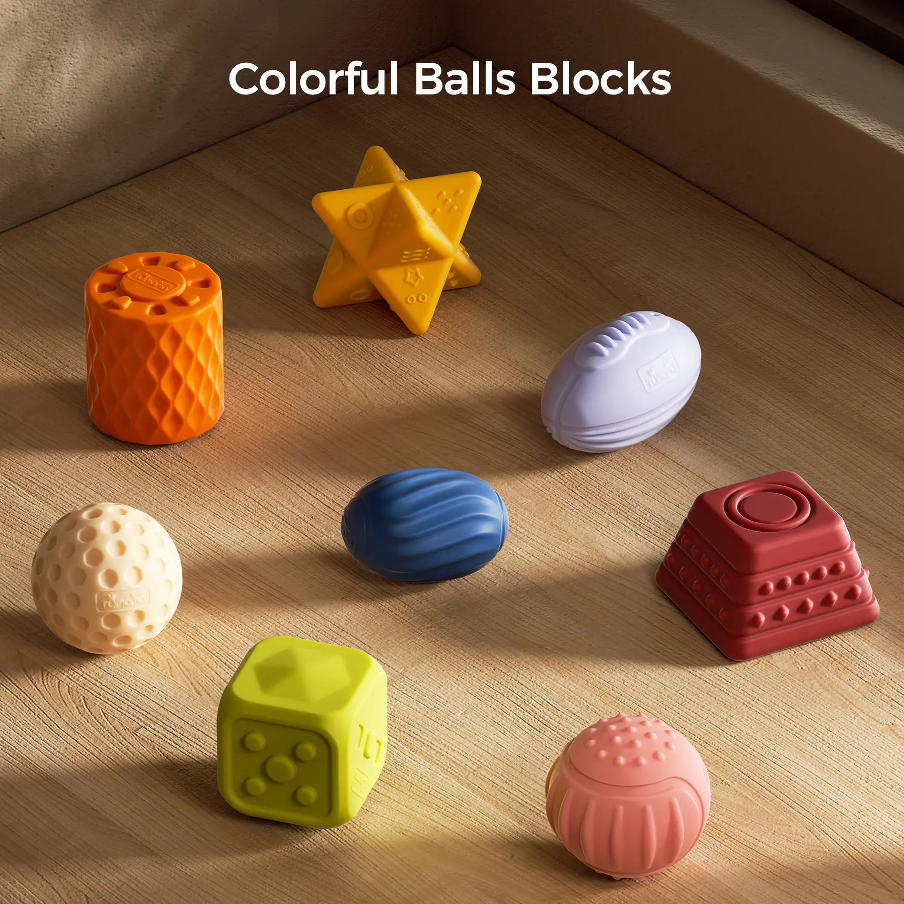 Soft block stacking balls for baby's sensory exploration