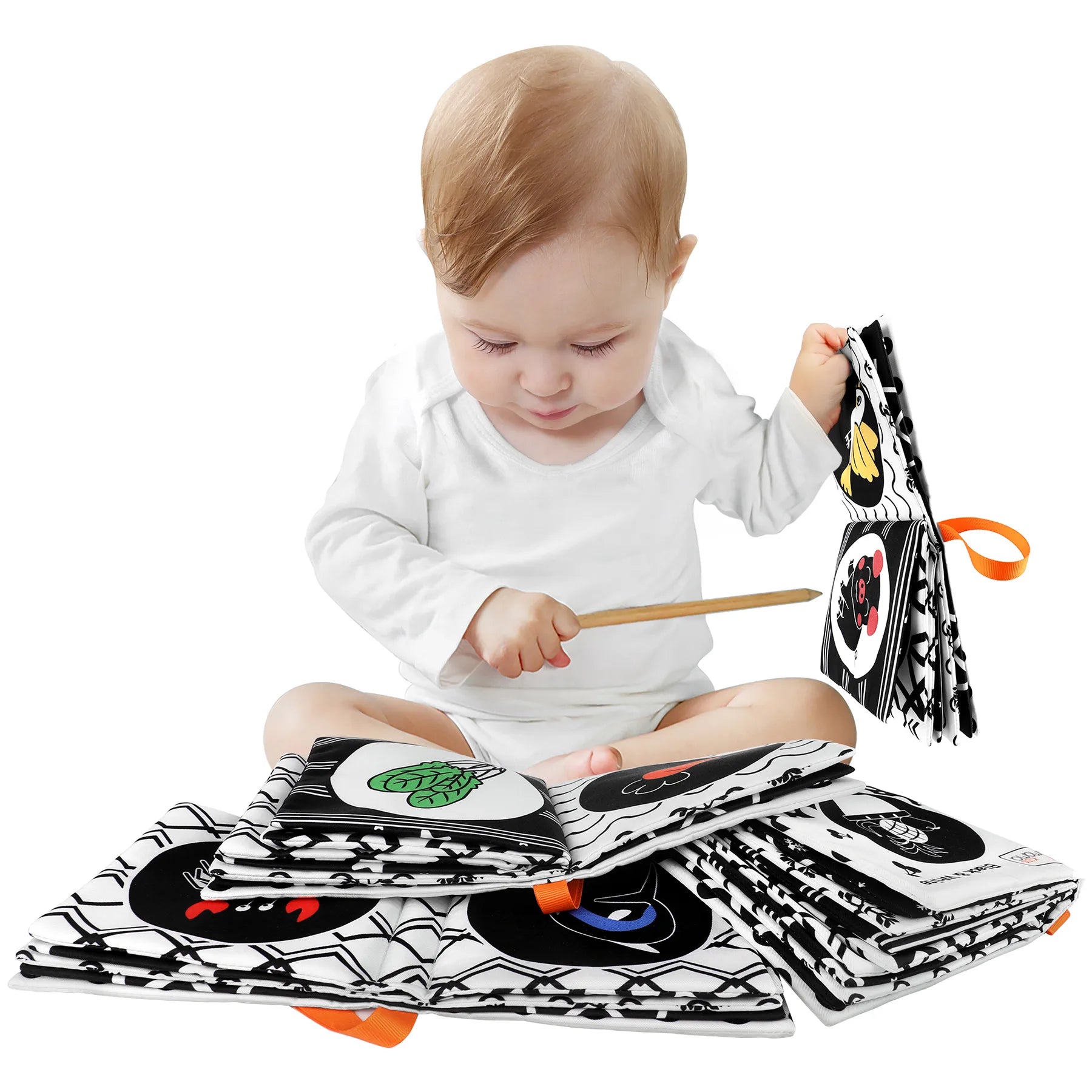 Black and White High Contrast Infant Crinkle Book
