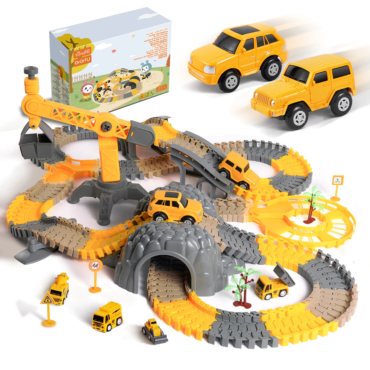 Construction Themed Race Track Toy Set for Children