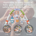 The picture shows that this stroller arch toy can be installed on the crib, stroller and car sear