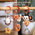 Cute fox spiral toy on the plush toys are penguins tigers monkeys were individually removed and mounted on the baby gym frame to use