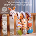 Bunny Spiral Car Seat Toy​ with Hanging Rattles Toys is installed in the crib