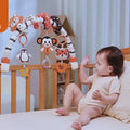 Video shows baby playing with High Contrast Baby Arch Toy & Spiral Car Seat Toys 2 in 1 Set