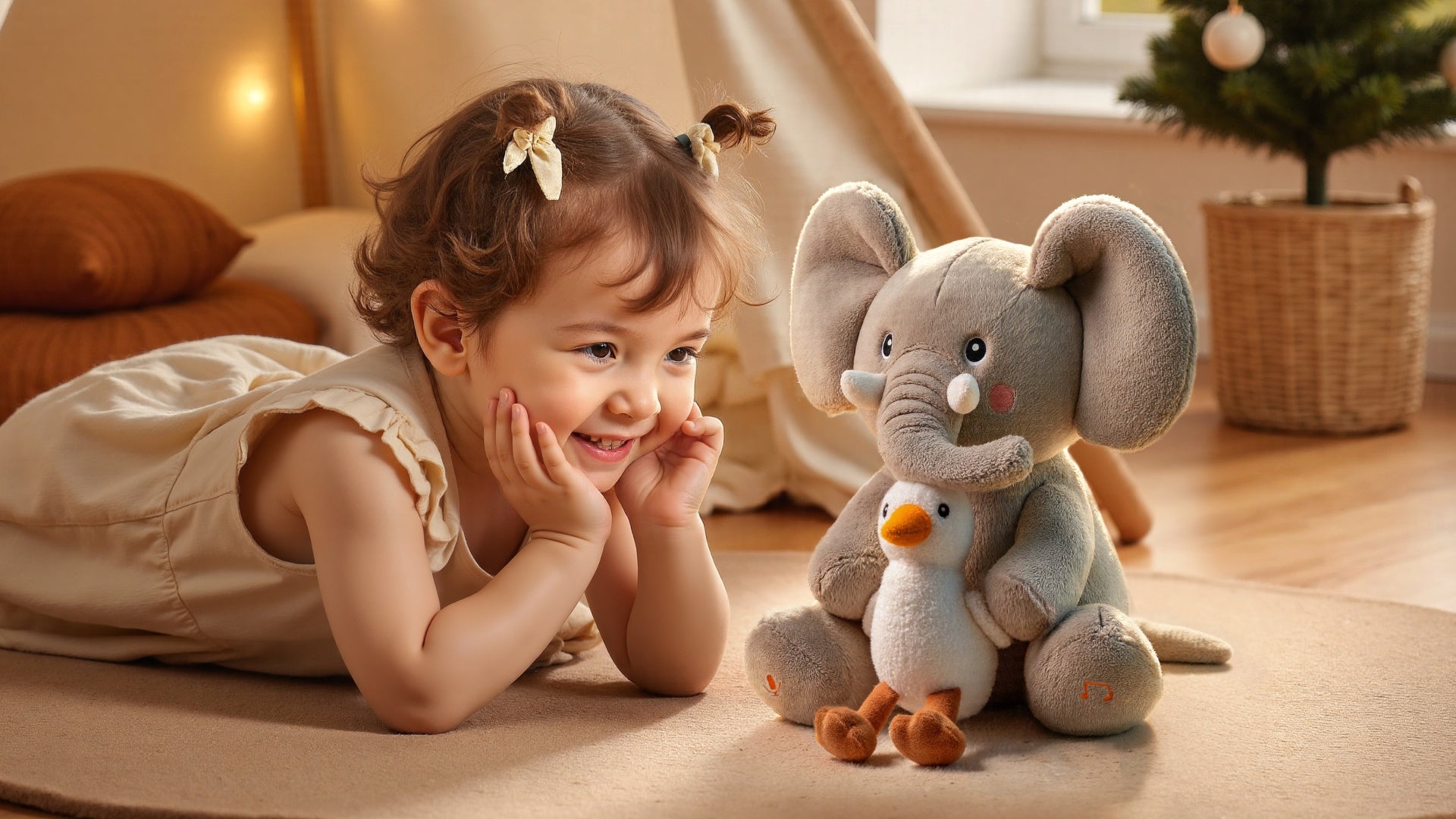 Interactive Singing and Recordable Elephant Stuffed Animal