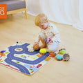 Stacking car toy with playmat, educational stack balance toy trucks play vehicles with activity mat for toddler 6 Months+