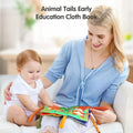 Cloth books, sensory book toys soft jungle tails squeaker and crinkle sound busy book learning toy for babies infant 3 Months+