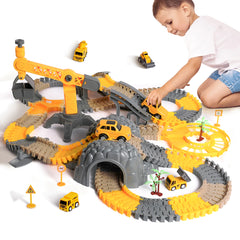 Construction Themed Race Track Toy Set for Children