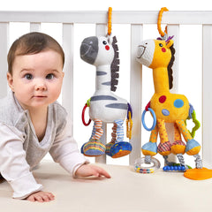 Hanging Baby Rattle Toy with Teether for Crib, Stroller & Car Seat