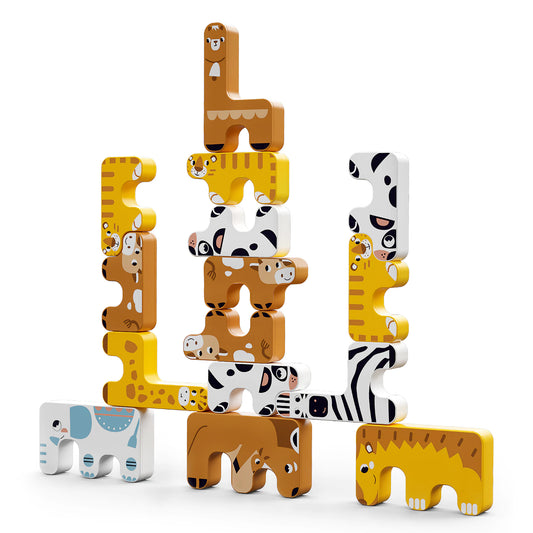 Montessori animal balance blocks set for interactive play
