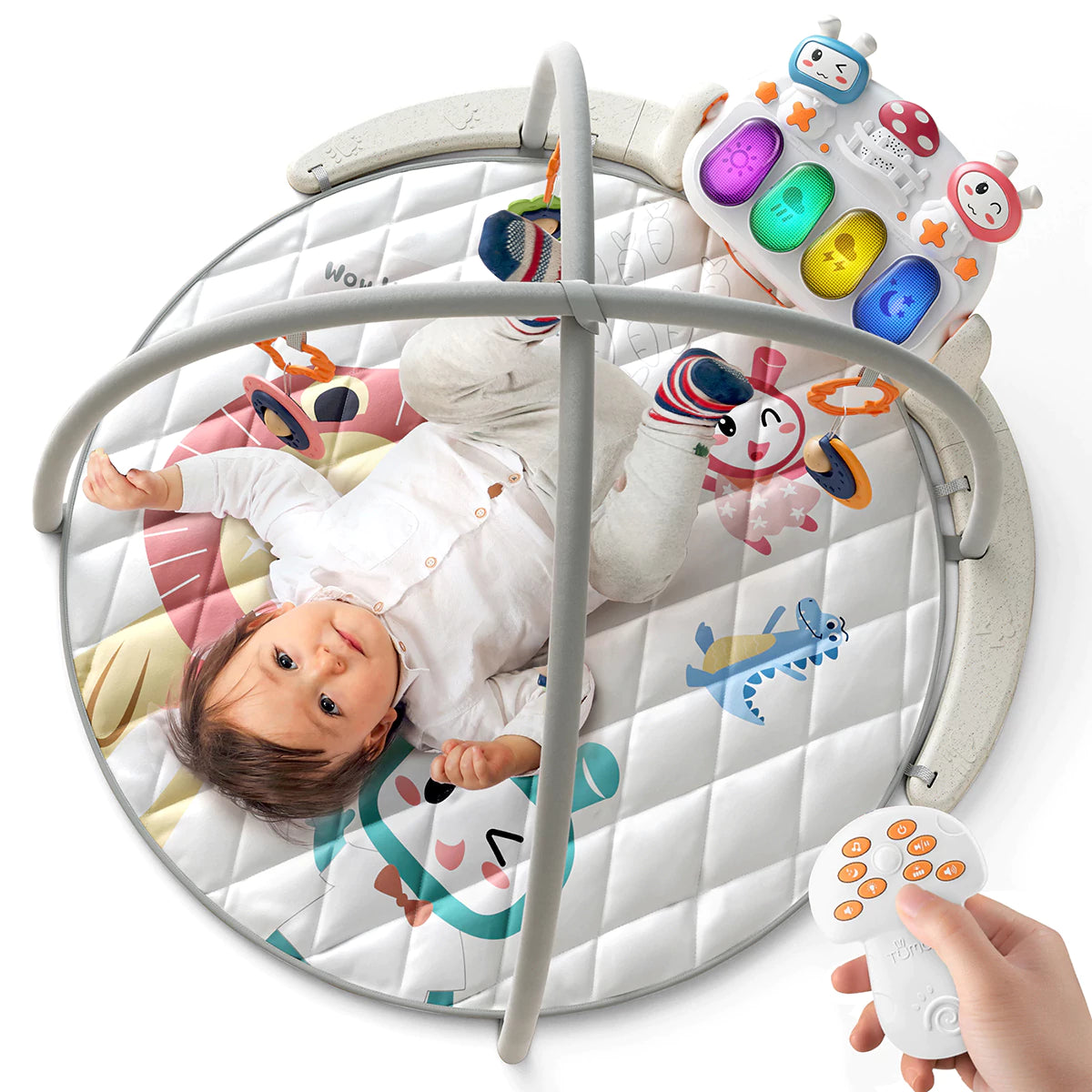 Baby gym play mat activity gym with music and lights remote control bluetooth play piano gym for newborn baby 0 Month