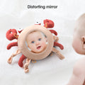 Baby toy crab hanging plush toy, crib car seat stroller cot travel toy with mirror mobile soft rattle toy for baby infant 0 Month+